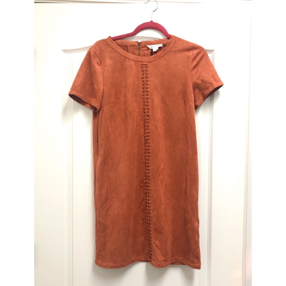 Boutique rust colored suede dress